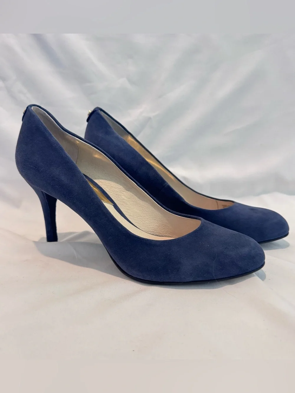 MICHAEL Michael Kors Women's Flex Mid Pump Blue Suede Shoes Heels Pumps Size 7.5